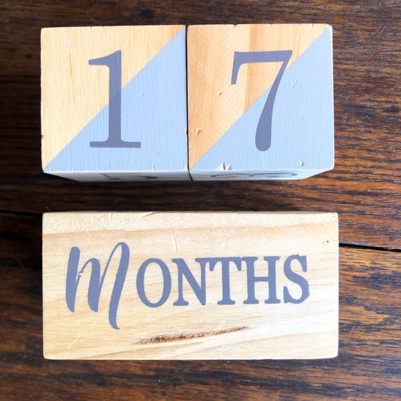Baby Months and Weeks Milestones Blocks - Picture 1 of 6